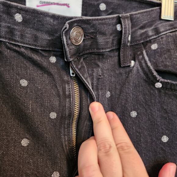 Current/Elliott The Vintage Cropped Slim Black Polka Dot Jeans Size 31 - Picture 7 of 13
